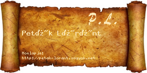 Peták Lóránt névjegykártya