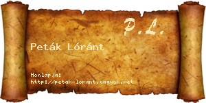 Peták Lóránt névjegykártya