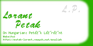 lorant petak business card